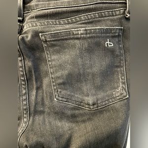 Distressed washed black jeans